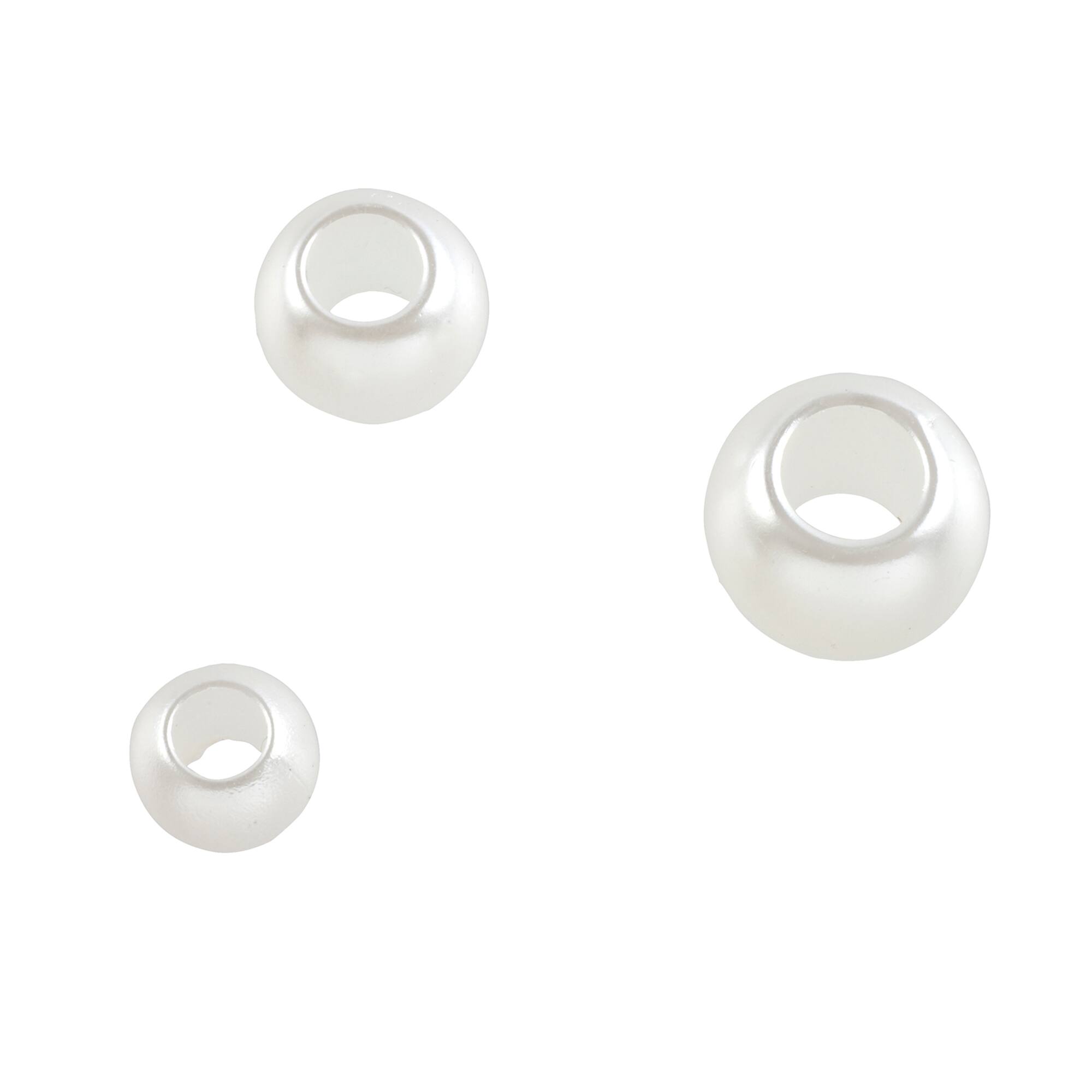 White Pearl Plastic Round Craft Beads by Bead Landing™